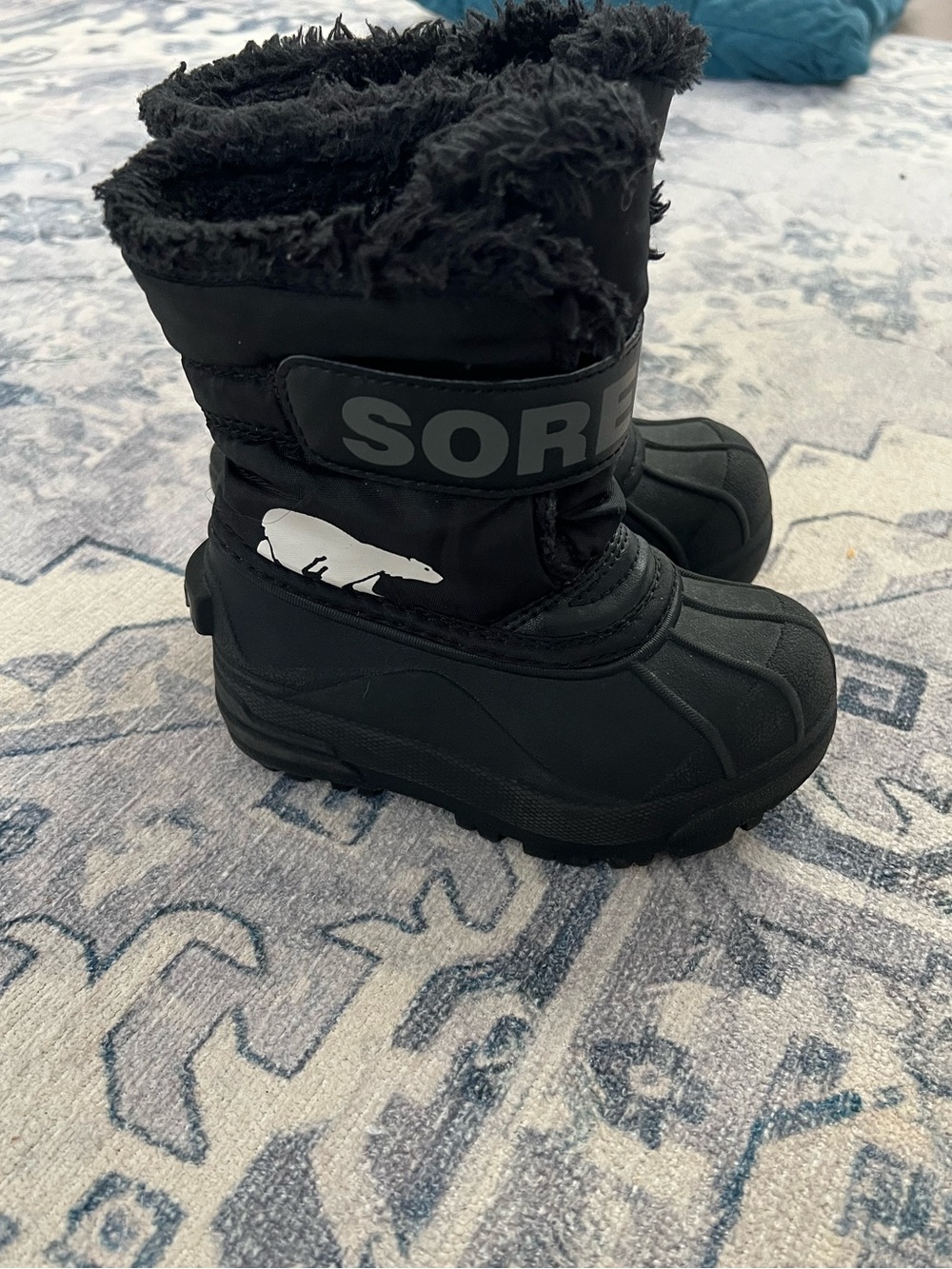 Sorel Commander Toddler Winter Boots Size 8 Black Waterproof Snow Boots EUC